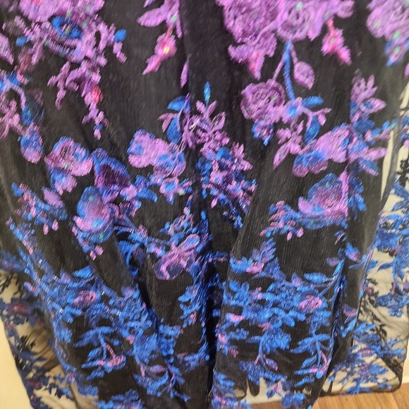 ELLIE WILD Mon Cheri Black and Purple High-Low Trumpet Maxi Skirt  Size 8 - Picture 9 of 11